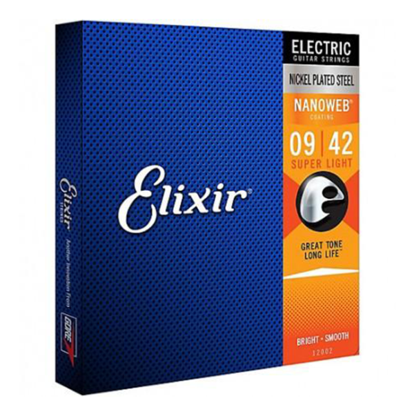 Elixir 12002 Electric Super Light Nickel Plated Steel Nanoweb 0.09-0.42