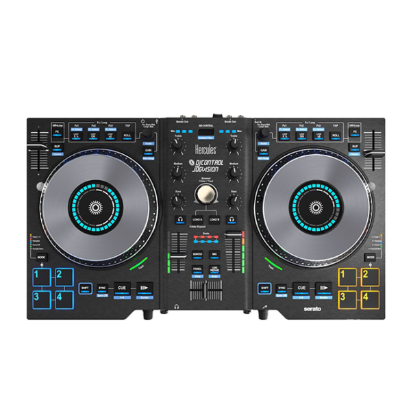 Hercules Jogvision DJ Controller with animated in-jog LED displays & Motion-sensor Effects for Serato DJ Lite