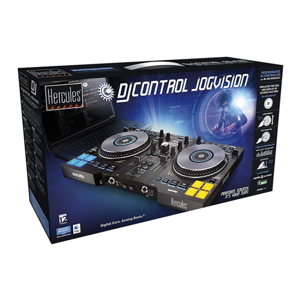 Hercules Jogvision DJ Controller with animated in-jog LED displays & Motion-sensor Effects for Serato DJ Lite - Image 3