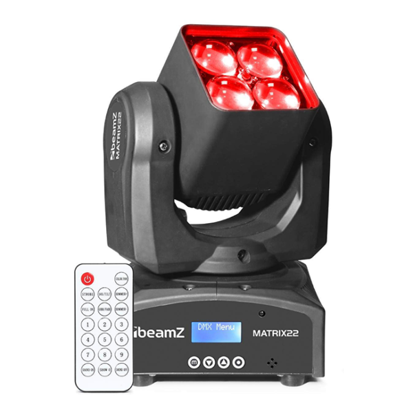 Matrix22z LED Moving Head Zoom IR DMX 4x 10w 4-in-1 RGBW - Image 2